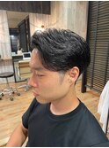 韓国風毛流れセンターパート リバースパーマ/ニュアンスパーマ