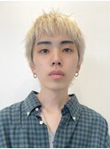 メンズミルクティーベージュコンマヘアアッシュグレージュカラー