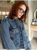 【MINX】くびれヘアアプリコットオレンジハイライトカラー表参道