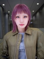 ギークス(GEEKS)&nbsp;【GEEKS渋谷】ブリーチカラー/青みピンク/ハッシュカット/ウルフ