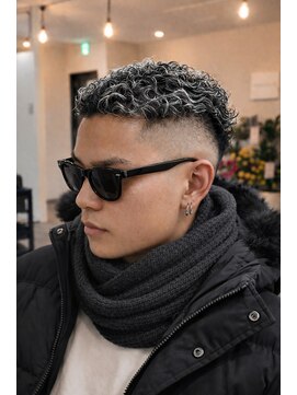 極道パーマ×ホワイトメッシュ