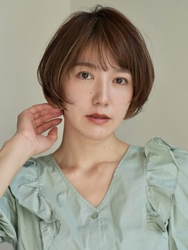 丸みショート・ボブ/丸顔/前髪あり/絶壁解消/３0代/４0代/５0代