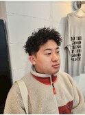 メンズカットセンターパートニュアンスパーママッシュ