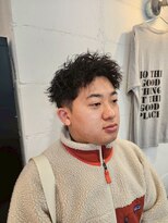 グッドプレイスアンドシング(Good Place&thing)&nbsp;メンズカットセンターパートニュアンスパーママッシュ