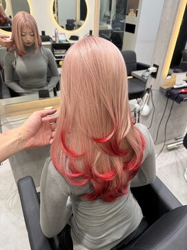 ラピス 福岡天神店(Lapis) ピンクカラー/デザインカラー/レイヤーカット/髪質改善/カラー