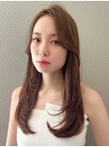 小顔黒髪オリーブグレーココアベージュボブ髪質改善ブリーチ新宿