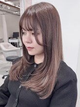 インスヘアー 梅田(INCE HAIR)&nbsp;レイヤーカットバレイヤージュオリーブグレージュハッシュカット