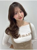 レイヤーロング くびれ巻き アッシュブラウン