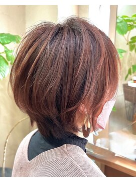 ヘアカフェ コトノハ(hair cafe Kotonoha) 【コトノハ】顔周りレイヤー小顔に見せるヘアローズブラウン