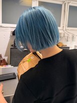 ダブ アオヤマ(DaB AOYAMA)&nbsp;抜きっぱなしから透明感ブルーボブ