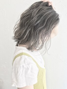 ルモア(RUMOR) Rumor×ハイライトカラーアッシュグレージュセミウェットロブ