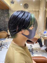 ヘアリゾートエーアイ 新宿西口店(hair resort Ai)&nbsp;メンズインナーグリーン/フェイスフレーミングカラー【 新宿】