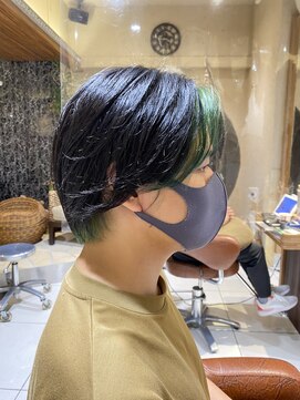 ヘアリゾートエーアイ 新宿西口店(hair resort Ai) メンズインナーグリーン/フェイスフレーミングカラー【 新宿】