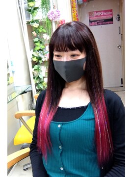 エクステ専門店ミキ 横浜店(MIKI) オススメ★ワインレッドグラデエクステ♪キラキラティンセル♪