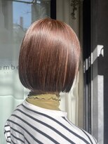 ナンバー ジルバ 立川(N° jillva)&nbsp;丸型卵形切りっぱなしボブワンレンボブ美髪ピンクブラウン立川