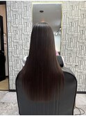 大人可愛い透明感立体感グレージュ×エアストレート