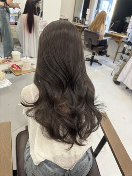 ハピネス 梅田茶屋町店(HAPPINESS) 韓国ヘア/ロングレイヤー/顔周りカット/ブリーチなし/グレージュ