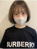 大人可愛い 丸みショートボブ ふわっとひし形レイヤー 前髪あり