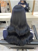 縮毛矯正.レイヤーカット.ブルーブラック.髪質改善. ヘアカラー