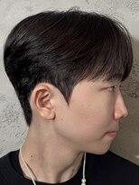 韓国シースルーマッシュ黒髪マッシュカルマパーマダウンパーマ