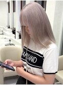 ホワイトベージュ_ハイトーン_ダブルカラー_ケアブリーチ