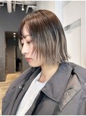 ミディアム外ハネボブ顔周りレイヤー美髪ボブ_ba545161