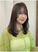 レイヤーカット/ブラウンベージュ/ツヤ髪/オージュア
