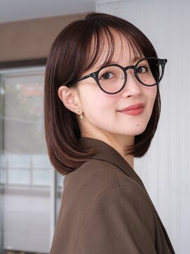 ガーデンヨコハマエスト(GARDEN YOKOHAMA est) ミディアム レイヤー 外ハネ 前髪 暗めカラー ワンカール