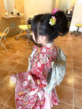 可愛い七五三のセット着付けです