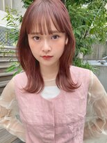 ガーデン 渋谷(GARDEN)&nbsp;ピンクカラー　ミディアムレイヤー　ダブルカラー