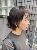 外ハネパーマショートボブ