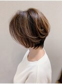前髪長め×ショートボブ