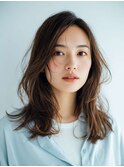 ミルクブラウン/ダークパープル/ナチュラルショート/夏/センター