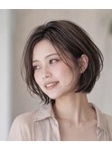 シースルー/夏髪/エアリーボブ/透明感カラー/大人ボブ/髪質改善
