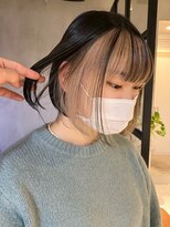 サンク 原宿 表参道(cinq)&nbsp;前髪インナーカラーフェイスフレーミングミルクティーベージュ