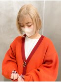 ボブ　前下がり　ブロンド　ハイトーン　パッツン　ワンレン