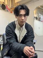 メリケンバーバーショップ フクオカ(MERICAN BARBERSHOP FUK)&nbsp;ハイライトマッシュパーマウルフアッシュブラック