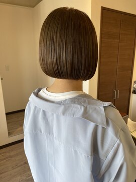 リュンヌ 門前仲町(lune) 切りっぱなしボブハイライトベージュカラーショートレイヤーロブ