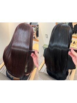 お悩みのクセを解消して、自然なストレートに♪ダメージレスで、毛先まで柔らかく自然な仕上がりに。