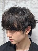 ニュアンスパーマスパイラルパーマセンター分けヘアスタイル韓国