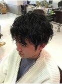 波巻きとツイストで無造作感
