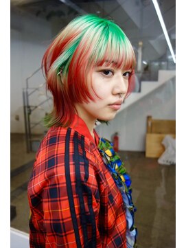 レコ 渋谷(LECO) ルーツデザインカラーレッドグリーンハイトーンケアブリーチ