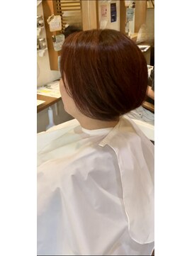 ヘアーメイク ラピス(hair make Lapis) デザインカラー/前下がりボブ/ピンクブラウンハイライト