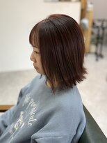 シュアショット(SURE SHOT)&nbsp;外ハネボブ　レッドカラー　髪質改善トリートメント