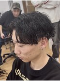 【緩め波巻きセンターパート】波巻きパーマ