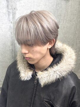 オーシャントーキョー ホワイト 原宿(OCEAN TOKYO WHITE) お客様スタイルシースルーマッシュウルフ金髪ホワイトベージュ