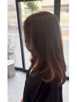 スーリール 福岡別府店(Sourire)&nbsp;抜け感マットベージュ　大人ロングスタイル　赤み消しカラー