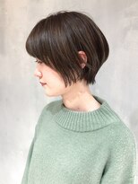 アルバム 銀座(ALBUM GINZA) 丸みショート_オリーブカラーハイライトカラー_ba278932