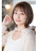 ACE 横浜　透け感バング×くすみベージュ