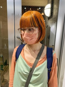 アルカナ 明治神宮前原宿(ARCANA) オレンジカラー　オレンジベージュ　ウルフカット　ボブ